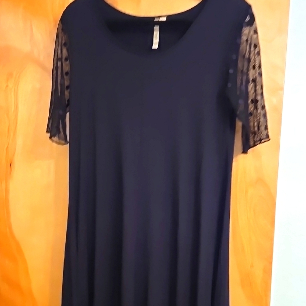 Comfy Black Midi Dress Size L. Never Worn